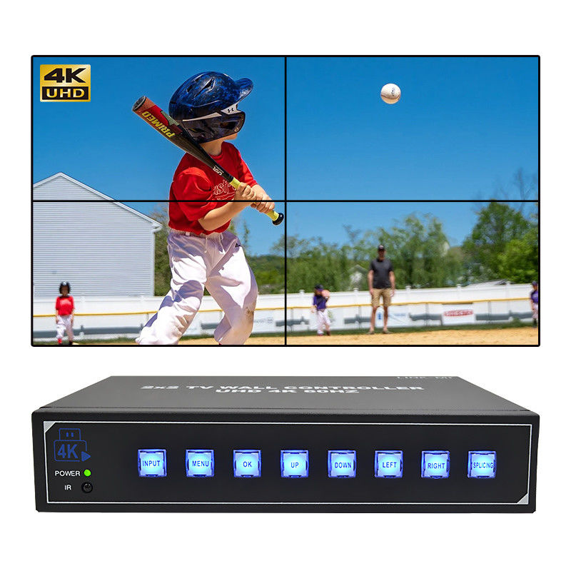4K60 2x2 Video Wandcontroller für 4 Splicing TVs Unterstützung 1x2 1x3 1x4 4x1 3x1 2x1 UHD TV Wandprozessor