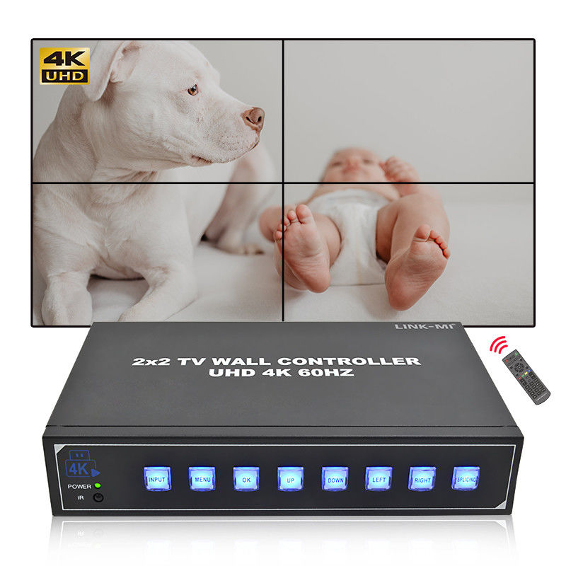 2 x HDMI In 4K Video Wand Controller mit USB-Unterstützung 2x2 1x4 1x3 1x2 4K60Hz Splicing Box für Werbung
