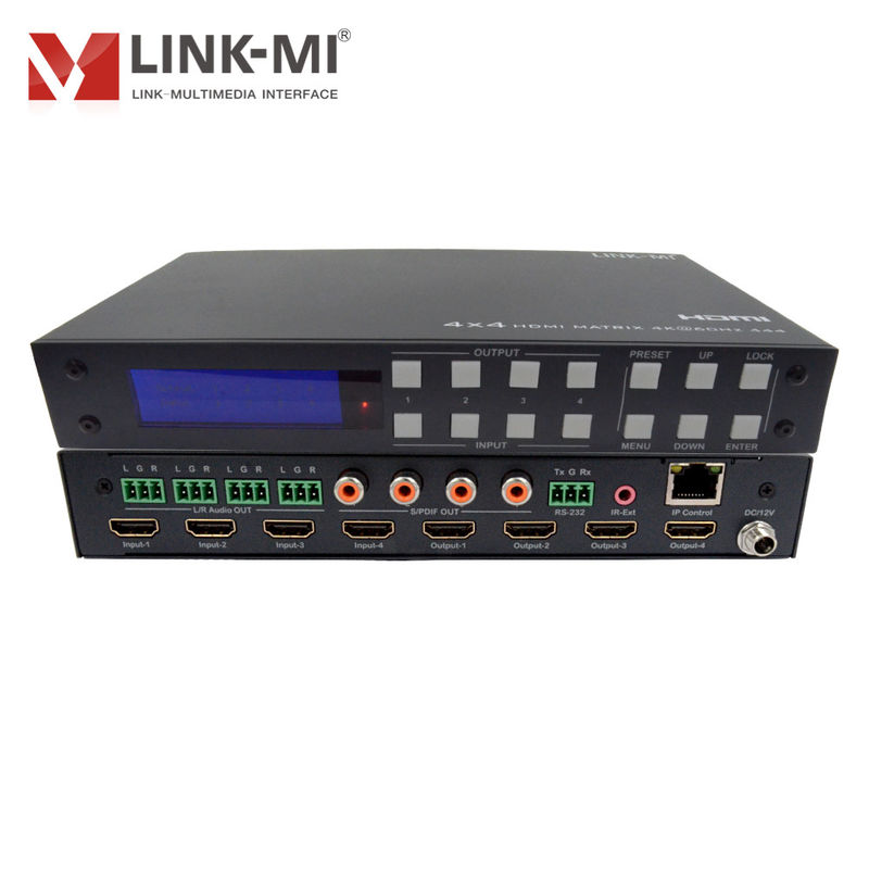 4x4 HDMI2.0b Matrix 3D Video 7.1 DTS Dolby Digital Metal Chassis HDMI Schalter HDCP2.2